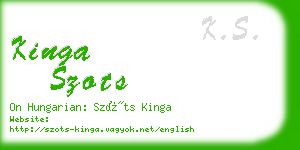 kinga szots business card